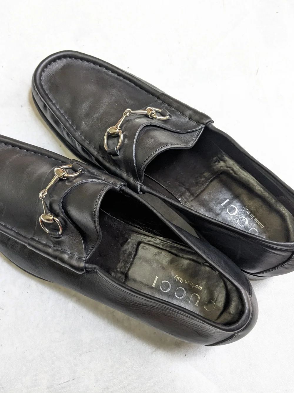 Gucci Men’s Black Leather Horsebit Loafers 13 D